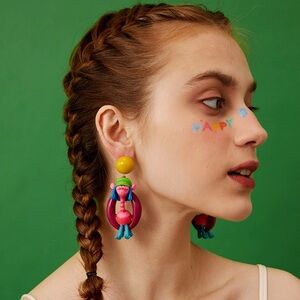 Trolls Dreamworks World Tour Cooper Doll No Pierced Dangle Clip Earrings